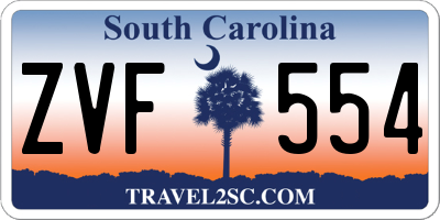 SC license plate ZVF554