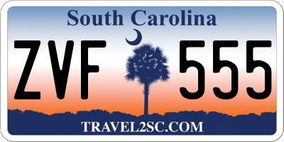 SC license plate ZVF555
