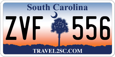 SC license plate ZVF556