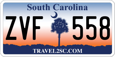 SC license plate ZVF558