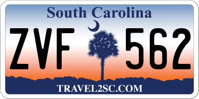 SC license plate ZVF562