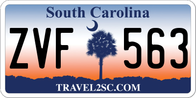 SC license plate ZVF563