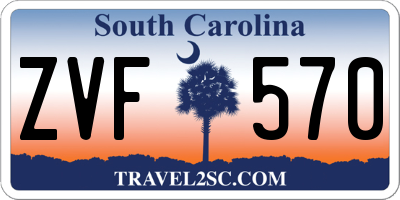 SC license plate ZVF570