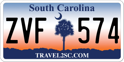 SC license plate ZVF574