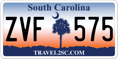 SC license plate ZVF575