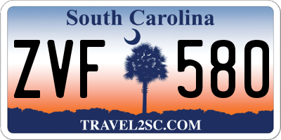 SC license plate ZVF580