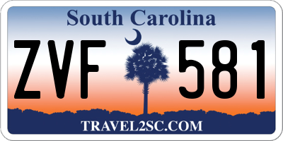 SC license plate ZVF581
