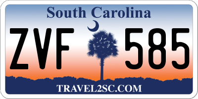 SC license plate ZVF585