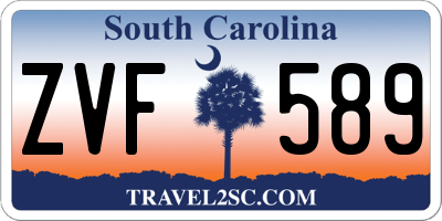 SC license plate ZVF589