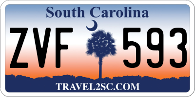SC license plate ZVF593