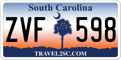 SC license plate ZVF598