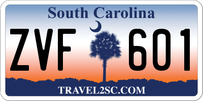 SC license plate ZVF601