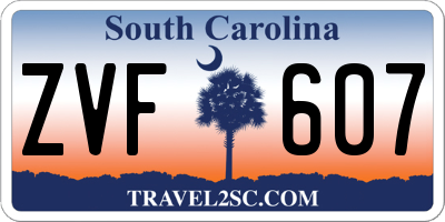 SC license plate ZVF607