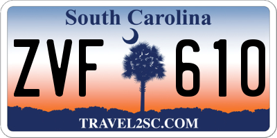 SC license plate ZVF610