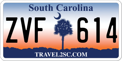 SC license plate ZVF614