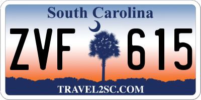 SC license plate ZVF615