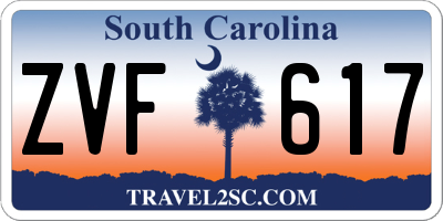 SC license plate ZVF617