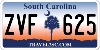 SC license plate ZVF625