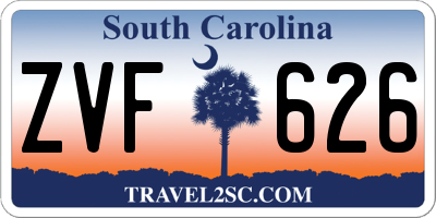 SC license plate ZVF626
