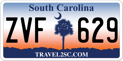 SC license plate ZVF629