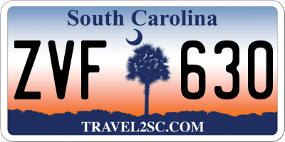 SC license plate ZVF630