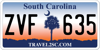 SC license plate ZVF635