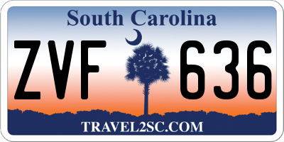 SC license plate ZVF636