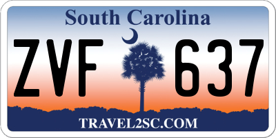 SC license plate ZVF637