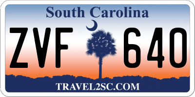 SC license plate ZVF640