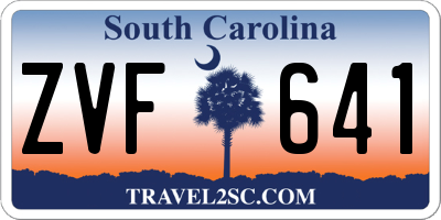 SC license plate ZVF641