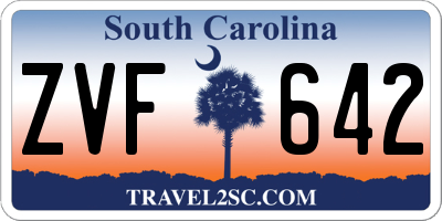 SC license plate ZVF642