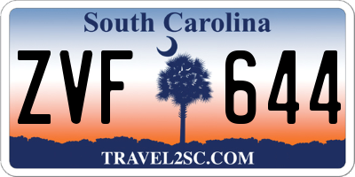 SC license plate ZVF644