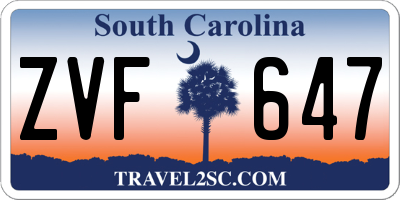 SC license plate ZVF647