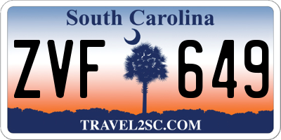 SC license plate ZVF649