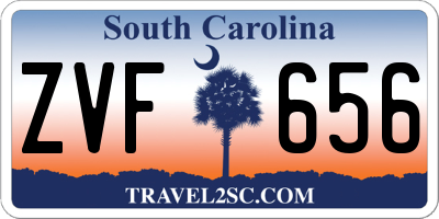SC license plate ZVF656