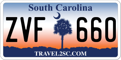 SC license plate ZVF660