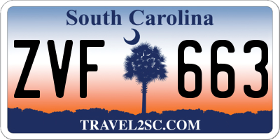 SC license plate ZVF663