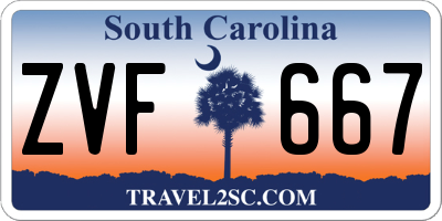 SC license plate ZVF667
