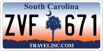 SC license plate ZVF671