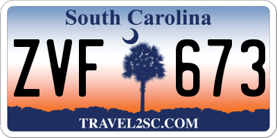 SC license plate ZVF673