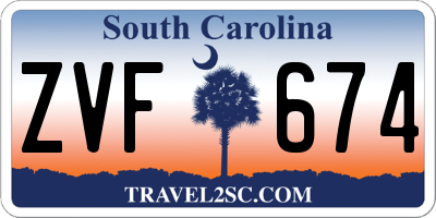 SC license plate ZVF674