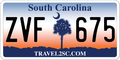 SC license plate ZVF675