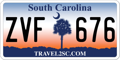 SC license plate ZVF676