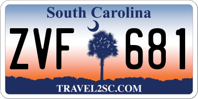 SC license plate ZVF681