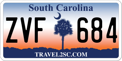 SC license plate ZVF684