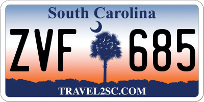 SC license plate ZVF685