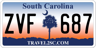 SC license plate ZVF687