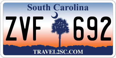 SC license plate ZVF692