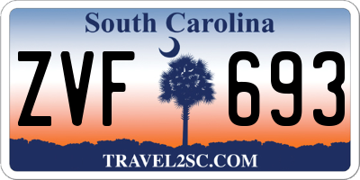 SC license plate ZVF693