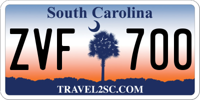 SC license plate ZVF700